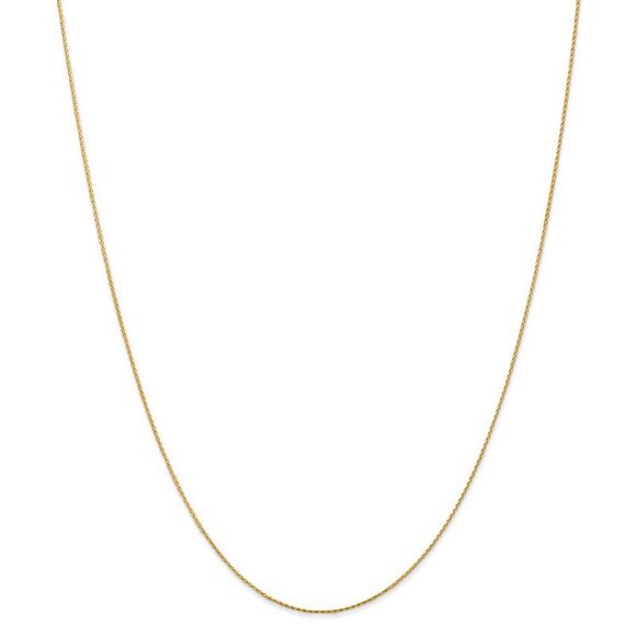 0.8mm 14k Yellow Gold Diamond Cut Round Wheat Chain Necklace, 22 Inch - Picture 2 of 7